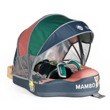 Imagem de Mambobaby Float – Anel de natação para bebês não inflável com cobertura solar, design inspirado na Flórida para bebês de 3 a 24 meses, boia de piscina segura e confortável para crianças, treinador de
