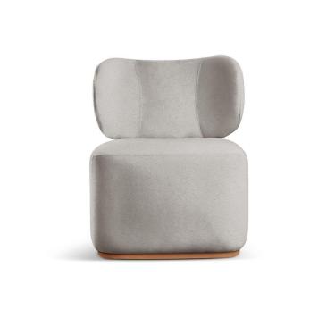 Imagem de Poltrona Para Sala De Estar Moderna Sun linho Cinza 101