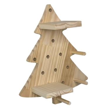 Imagem de Prateleira Pegboard Arvore com 7 Pinos e 2 Prateleiras 10cm Em Madeira Pinus Cor:PINUS NATURAL;Tamanho:28X35 CM