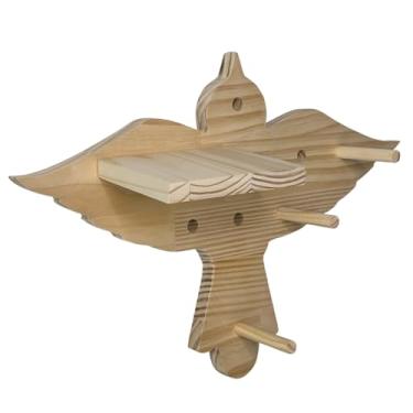 Imagem de Prateleira Pegboard Pássaro Com 5 Pinos e 1 Prateleira 13,5cm Em Madeira Pinus Cor:PINUS NATURAL;Tamanho:30,5X43,3 CM