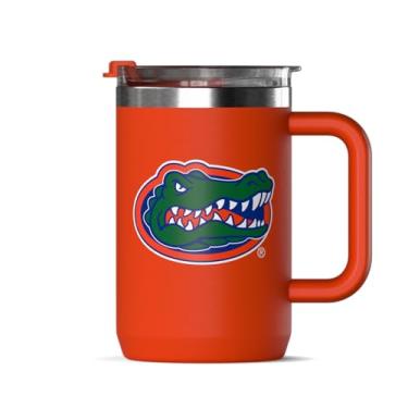Imagem de Hydrapeak Caneca de café com isolamento térmico Florida Gators 510 g oficialmente licenciada com tampa flip e alça para viagem, copo de café frio/quente, aço inoxidável, sem BPA, parede dupla, caneca