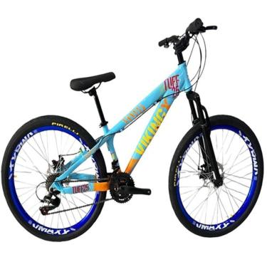 Imagem de Bicicleta Vikingx Aro 26 Azul Laranja Cambios Shimano Aro Vmaxx