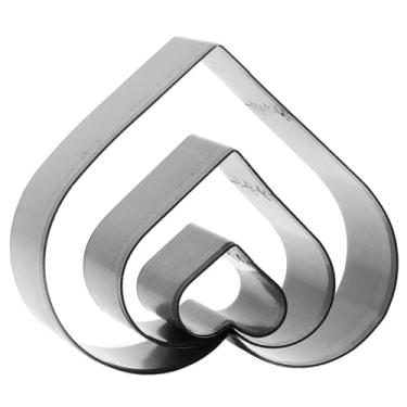 Imagem de Acouto Conjunto de Cortador Artesanal de Couro de 3 Peças - Coração, Pentágono e Molde de Faca Em Forma de Modelo para Corte e Perfuração de Couro, Papelão e Muito Mais - Construção Em Ferro, Fácil Uso (Formato de coração)