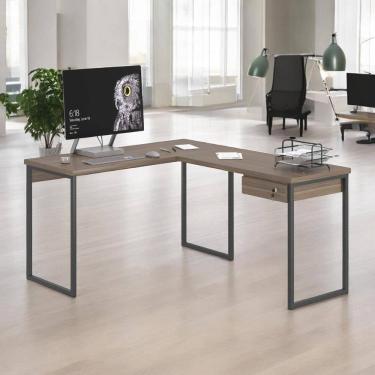 Imagem de Mesa Home Office Escrivaninha L Shine Affara com Gaveteiro