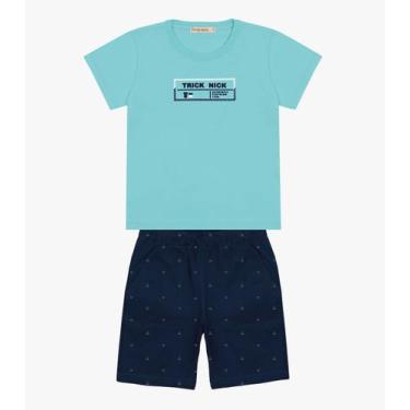 Imagem de Conjunto Infantil Camiseta Com Bermuda Trick Nick Azul, 4, Azul