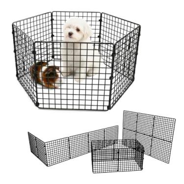 Imagem de Cercado Pet Móvel Dobrável para Porquinho da Índia 6 Telas 30x30cm com Malha 2,5cm Roedores Filhotes Jabuti Cachorro Pequeno Porte (BRANCO)