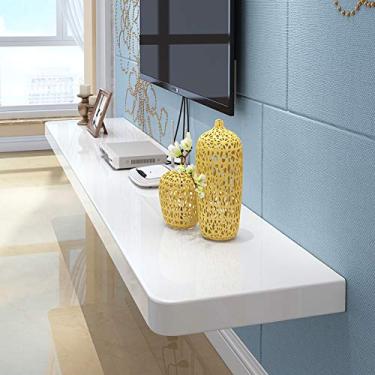 Imagem de HHHJQFAAT Prateleira flutuante prateleira de parede prateleira de TV set-top box roteador troféu projetor multimídia prateleira de armazenamento brinquedo foto unidade de parede decoração prateleira