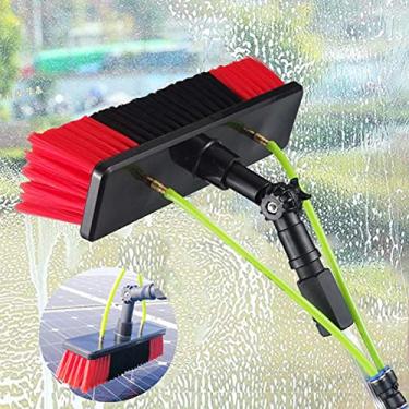 Imagem de Escova de limpeza de janela, rodo de chuveiro com haste de extensão, lavagem de janela telescópica com cabeça dobrável, ferramentas de limpeza de vidro para vidro de janela, 8 m (8 m)