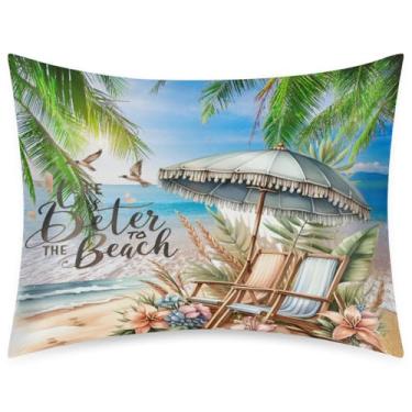 Imagem de Fronha de almofada de cetim de seda de tamanho padrão para cabelo e pele, macia, antiderrapante, refrescante, casual, verão, litoral, com fecho de envelope para dormir, mulheres, homens, crianças, 50