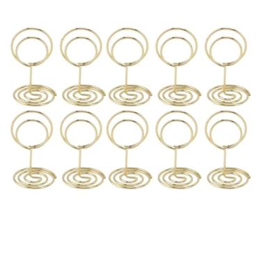 Imagem de SUNGOOYUE Suportes Românticos para Números de Mesa Em Formato de Coração Porta-cartões de Fio Elegante, Suporte para Braçadeira de Fotos de 10 Unidades para Escritório e Restaurante, Material de Ferro
