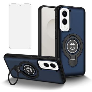 Imagem de Asuwish Capa de telefone para Samsung Galaxy S25 Edge 5G com protetor de tela de vidro temperado Suporte magnético fino suporte rígido híbrido capa de celular resistente S25Edge 25S S 25 25Edge 6,66