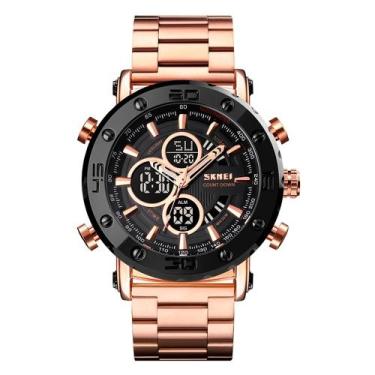 Imagem de Relógio Masculino Skmei AnaDigi 1636 Rose e Preto