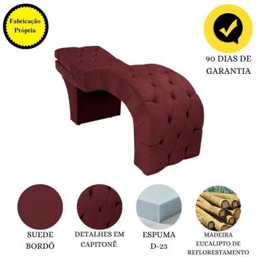 Imagem de Maca Estética Estofada Reclinável Ergonômica Suede Tati Cor:bordô