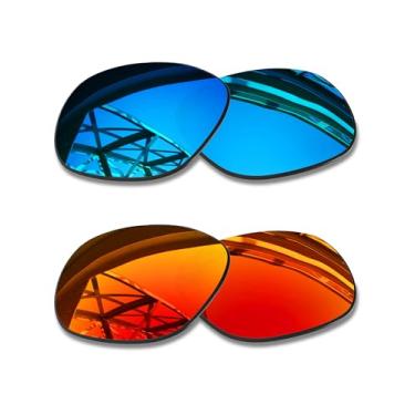 Imagem de SmartVLT Lentes de substituição masculinas Ice Blue & Fire Red para óculos de sol Oakley Garage Rock OO9175