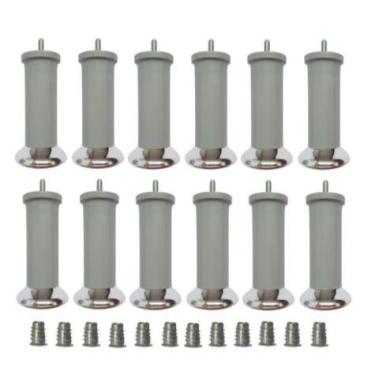 Imagem de Kit 12 Pés Cama Box Queen ou King Varian Cinza C/ Base Metalizada c/ B