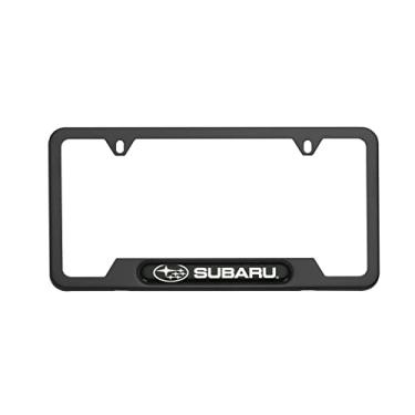 Imagem de Subaru Moldura de placa de licença com logotipo SOA342L167 Preto fosco Outback Legacy WRX STi Impreza Forester Crosstrek BRZ Ascent Solterra Tribeca