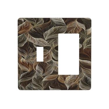 Imagem de Naiqadnehz Capas de tomada boho, linha multicolorida, botânica, 1 botão de alternância, 1 interruptor de luz, conjunto de interruptores, placa de parede elétrica para sala de estar, decoração de casa