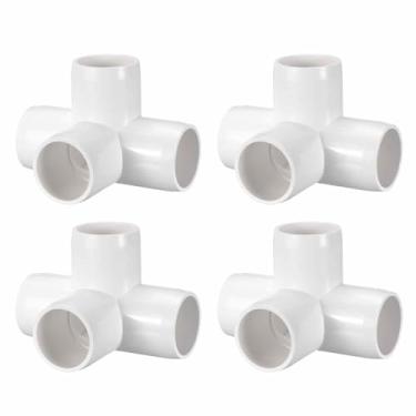 Imagem de DTGN 4 peças de encaixe de PVC de cotovelo de 2,5 cm, encaixe de tubo de PVC de grau cruzado de 4 vias SCH40, conector de cotovelo de canto DIY para móveis de construção, conexão de estrutura de