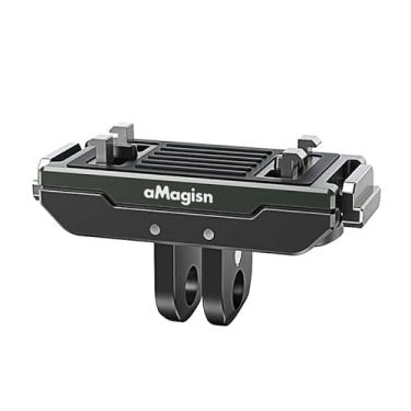 Imagem de aMagisn Base de liberação rápida magnética de metal para Insta360 AcePro2/AcePro/Ace/X5 Adaptador magnético de interface dupla, acessórios de base para câmera de ação
