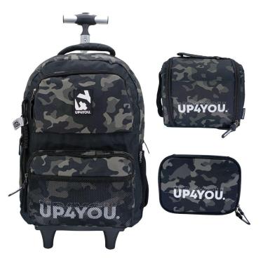 Imagem de Kit Mochila De Rodinha UP4YOU + Lancheira + Estojo Box 49562-Masculino