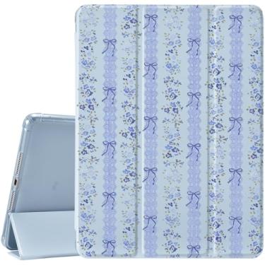 Imagem de JOYLAND Capa floral azul para iPad 10ª geração 10 polegadas/iPad (A16) 11ª geração 11 polegadas 2025 com suporte de lápis - capa protetora com suporte de três dobras com parte traseira de TPU macio