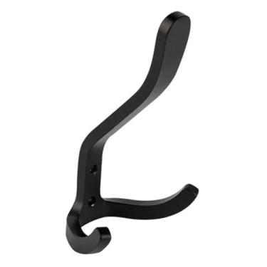 Imagem de Prateleiras suspensas Ganchos de alumínio montados na parede, rack de carga pesada, cabides, porta, roupas, casaco, cozinha, banheiro, organizador de hardware pendurado(Preto)