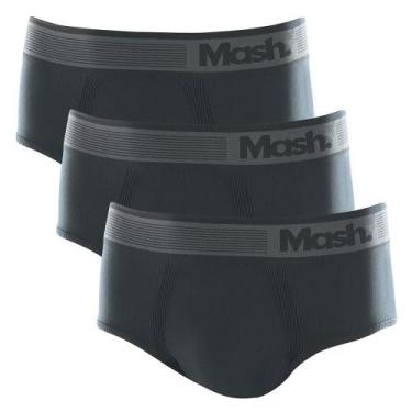 Imagem de Kit 3 Cuecas Slip Mash Microfibra Sem Costura 713.02, P, Cinza chumbo