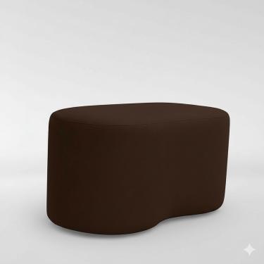 Imagem de Puff Feijão Orgânico Curvo Redondo Confortável Sala Moderno Suede Marrom
