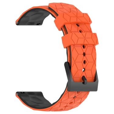 Imagem de MGTCAR Pulseira universal de silicone de 20 mm e 22 mm para Samsung Galaxy Watch 7/6/5/4 44/40 mm 6 4Classic Gear S3 para Huawei GT3 4Pro (laranja e preto, 20 mm)
