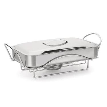 Imagem de Réchaud Assadeira Travessa Inox 5 Peças Buffet Forma Para Forno Restau