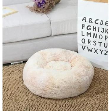 Imagem de Cama Nuvem Pet Antialérgica Tie Dye – Conforto para Cachorros e Gatos de Pequeno e Médio Porte(bege mesclado,70cm M)