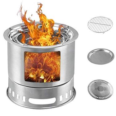 Imagem de CGKs6anmU Fogão de acampamento multifuncional portátil para churrasqueira para atividades ao ar livre, mochila, caminhadas, piquenique, churrasco