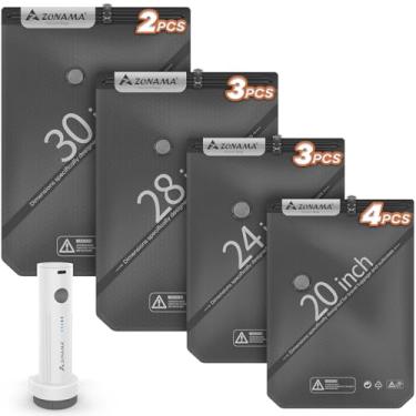 Imagem de Sacos de armazenamento a vácuo para viagem, pacote com 12 sacos de compressão de bagagem de mão com bomba de ar recarregável sem fio, bolsa de viagem essencial para economia de espaço para roupas