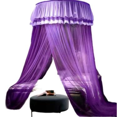 Imagem de Mosquiteiro de Teto Gigante para Cama Box Casal Queen King — Com Abertura Lateral | Proteção Anti-Mosquito Premium (LILÁS,GIGANTE KING 14M)