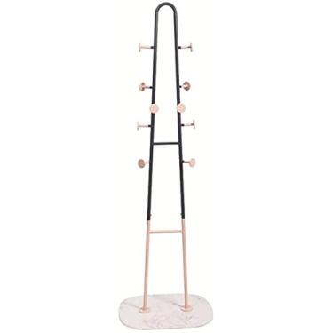 Imagem de 5sssallefaa Suporte para casaco de ferro duplo, base criativa de pedra artificial de luxo para casa, quarto, chão, cabide para casaco, super fácil de montar