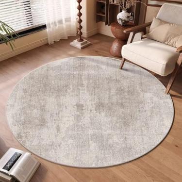 Imagem de Tapete redondo de veludo cristalino para sala de estar, decoração luxuosa, sala de estar, sofá, tapete grande, dobrável para quarto (3,2 pés (100x100 cm)/sem fiapos 3)