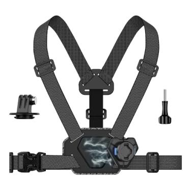 Imagem de SUREWO Peitoral magnético atualizado para montagem no corpo da correia compatível com Go Pro Hero 13/12/11/10/9/8/7 preto, DJI Osmo Action 5 Pro/4/3/2, AKASO e mais - mais confortável e amigável à