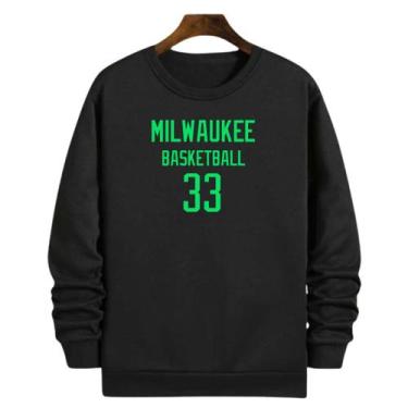 Imagem de Blusa Moletom Gola Basquete Milwaukee Basketball número 33 - Loja Clic