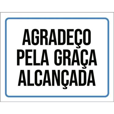 Imagem de Placa Gospel Agradeço Pela Graça Alcançada 36X46