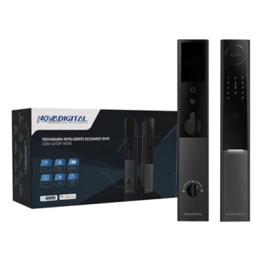 Imagem de Fechadura Eletrônica Inteligente Wi-Fi Novadigital Elegance com Abertura por Face ID, Biometria Digital, Palma da Mão, Cartão, Senha e Chave Compatível com Tuya e Smart Life