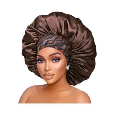 Imagem de Touca De Cetim Com Borda Larga Para Mulheres, Estampada Com Flores, Id