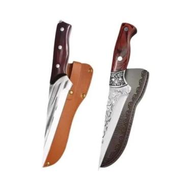 Imagem de Faca De Açougueiro Profissional Em Aço Carbono Forjado Com Capa - InLe