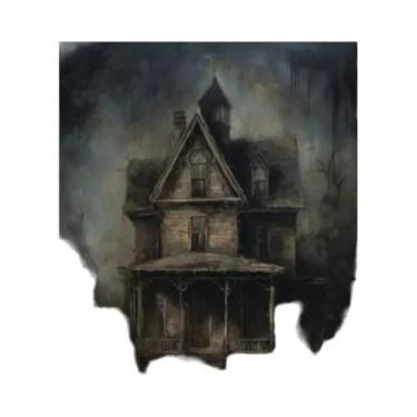 Imagem de Pintura Em Tela De Arte Gótica Sombria: Palhaço, Fantasma, Boneca E Br