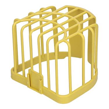 Imagem de Suporte de papel higiênico, prateleira de banheiro sem perfuração com design de drenagem vazada, para cozinha, banheiro, sala de estar, escritório (amarelo)