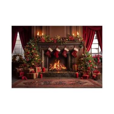 Imagem de Decorações De Natal Para Exterior: Cenário De Festa Com Floco De Neve,