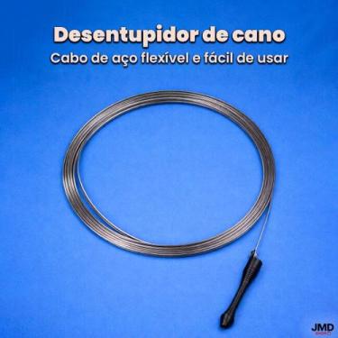 Imagem de Desentupidor Manual de Cano 5m com Cabo de Aço para Pias e Ralos - Sev