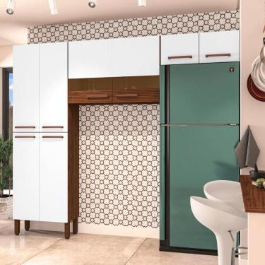 Imagem de Cozinha Marina Branco Nogueira Ripado