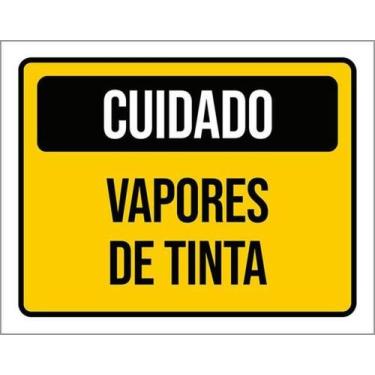 Imagem de Kit 10 Placas De Cuidado Vapores De Tinta 27X35 - Sinalizo