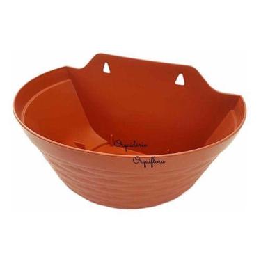 Imagem de Kit 3 Vasos De Parede Meia Lua Terracota Jardim Vertical - Orquiflora