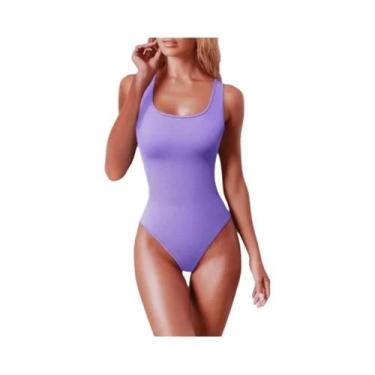 Imagem de Macacão Feminino Slim Fit De Verão Em Malha Sólida Casual Chic - NONE,